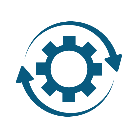 Gear icon with circular arrows around it