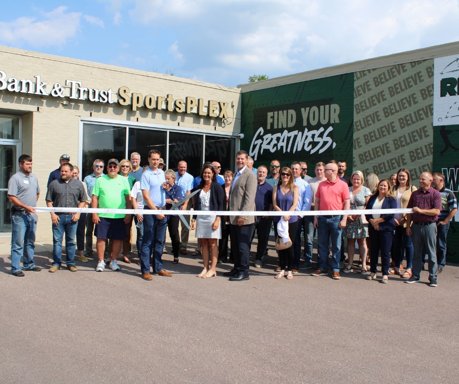 Ribbon-cutting ceremony outside Bank & Trust SportsPlex
